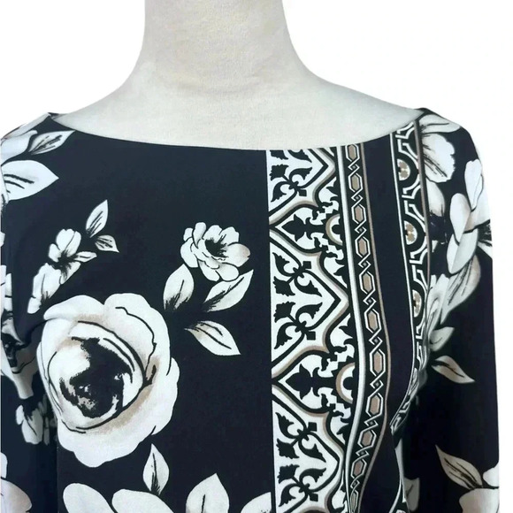 White House Black Market floral and scroll print dress size small - Picture 3 of 10